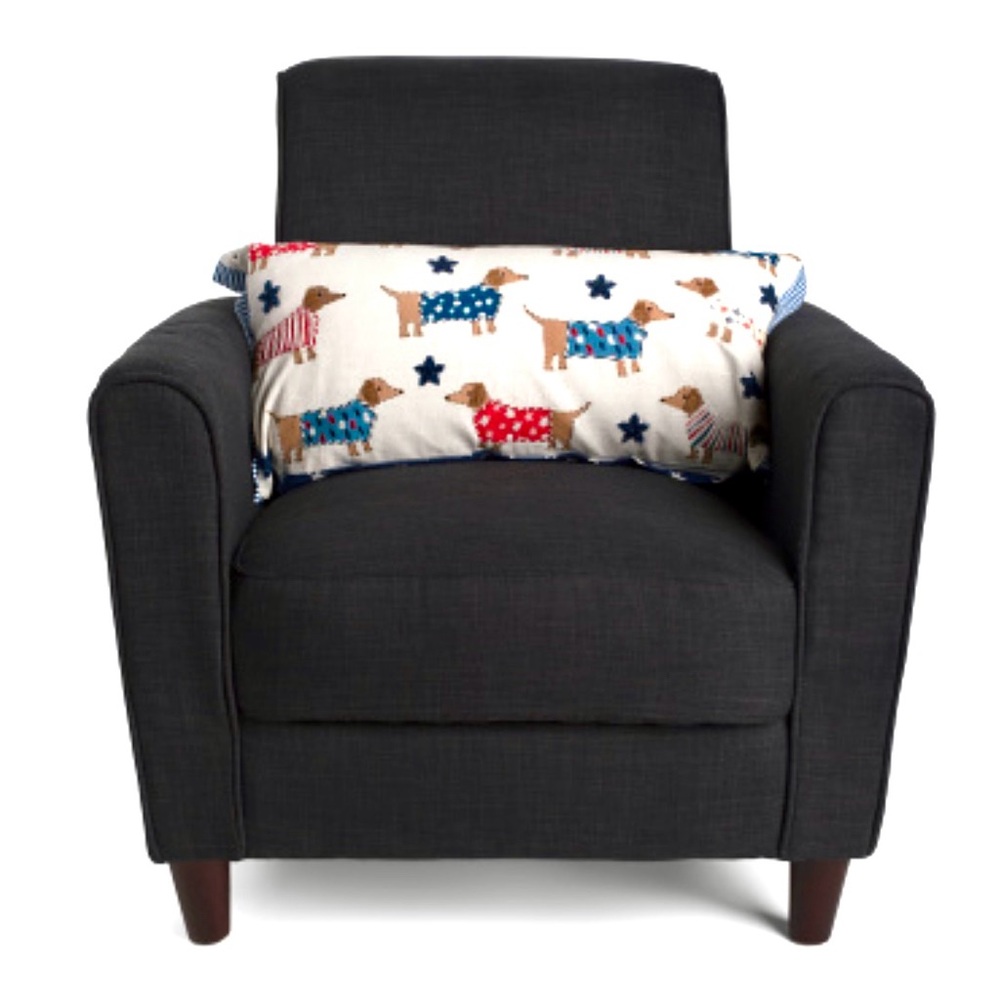 Dachshund multi Patterned Patriotic Pillow with embroidered beads made in India